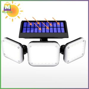 112 LED Motion Sensor Outdoor Lights IP65 Waterproof 3 Heads Flood Light 20W 6000-6500K for Yard Street Stadium House