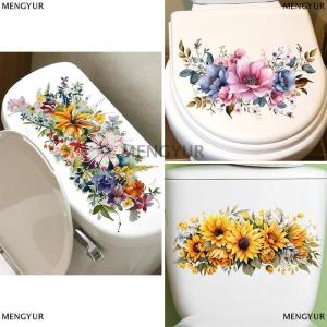 [COD] MENGYUR Toilet Sticker Flower Sticker Bathroom Self-adhesive Painting Waterproof Sticker Toilet Cover Bathroom Wall Sticker