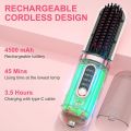 Cordless Hair Straightener Brush for Women, Go Brush Pro Rechargeable Electric Hot Hair Straightener Comb, PortableHeated Hair Straightening for Travel (Black). 