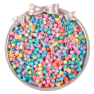 90-400Pcs 4 5 6mm Acrylic Square Spacer Beads Macaron Color Cube Beads for Jewelry Making DIY Bracelet Necklace Handmade Accessories