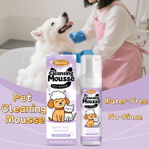 Pet Cleansing Mousse No-Rinse Water-Free Eeljoy Freshness Soothing Clean forCats & Dogs. 100ml