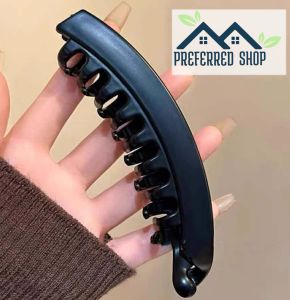 PREFERRED SHOP Banana Hair Clip with tortoiseshell and black design for ponytail styling