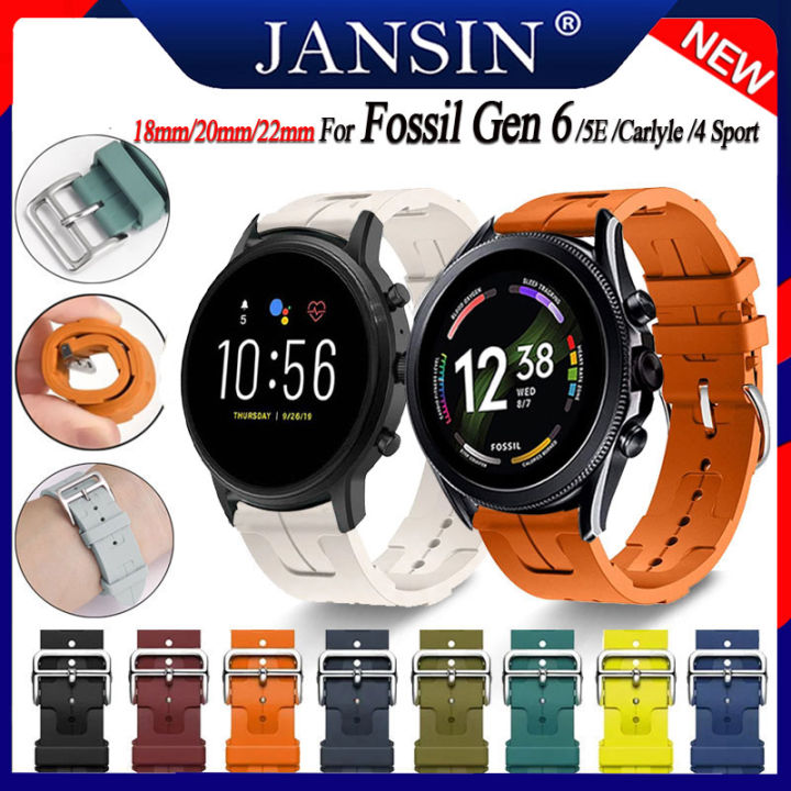 New Sport Silicone Strap Fossil Gen 5E 42mm 44mm Gen Carlyle