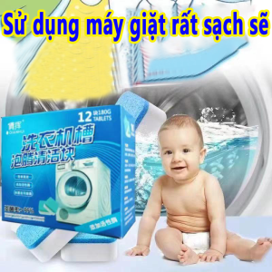 Viên Tẩy Lồng Máy Giặt Vệ Sinh Máy Giặt 12 Miếng