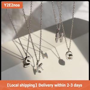 【Local shipping】 Fashion Shining A-Z Letter Pendant Charm Necklace 26 Initial Alphabet Name Clavicle Chain Party Jewelry Gift
