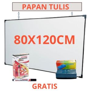 Papan Tulis Kantor Ukuran 80x120 CM Free Spidol Dan Penghapus papan tulis 2 sisi
