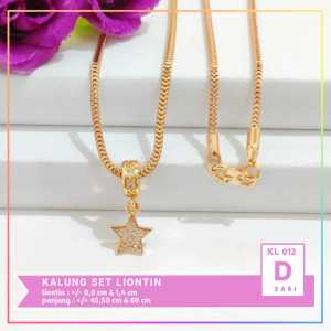 Nice Jewelry Kalung milano dewasa liontin permata lapis emas gold KL 012
