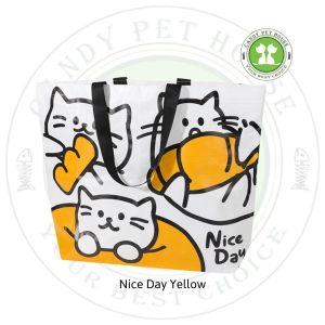 Beg Beli-Belah Kitar Semula / Rekaan Kucing / Recycle Shopping Eco Bag / Tote Bag Cute Cat Design
