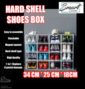 【Ready Stock】 NEW STACKABLE FRONT DROP HARD CASE MAGNET MAGNETIC OPENER SPORT SHOES BOX TYPE 1 MULTIPURPOSE STORAGE BOX NEW SHOES BOX MULTI LAYER SHOE BOX SHOES BOX