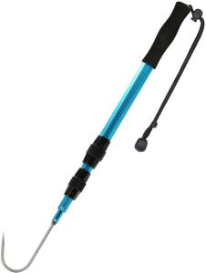 SANLIKE Stainless Telescopic Fishing Gaff Sea Fishing Hook Saltwater Ice Tool Aluminium Alloy Pole Soft Rubber Handle