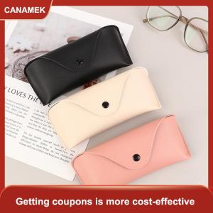 【CANAMEK 】 1Pc Durable Leather Glasses Case Sunglasses Solid Color Pouch Bag Eyewear Box Lightweight Convenient Protable