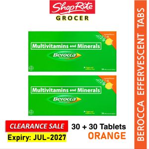 [Clearance Expiry] Berocca Orange Flavor (30 + 30 Effervescent Tablets) Multivitamins & Minerals