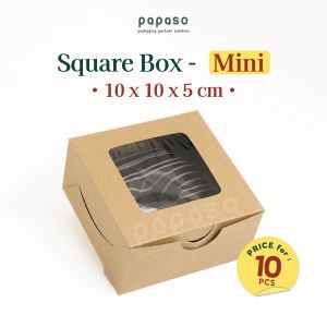 (isi 10pcs) Dus Dos Box Kotak Roti Kue 10x10x5cm Kraft Full Laminating 1 Sisi SB-MINI-PLAIN