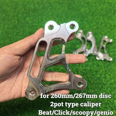 【Local seller】 For Caliper 2 Pot Type220mm 260mm Disc Bracket Mio Sporty Soul Soulty Click Beat Scoopy Genio 2Pot