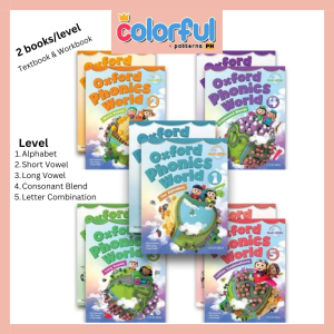 Oxford Phonics World (2 books/set) Alphabet Short and Long Vowel Consonant Blends and Letter Combi