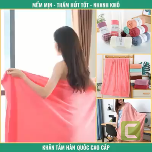 Khăn tắm Cỡ lớn lông cừu cao cấp xuất Hàn 70x140cm siều mềm mịn thấm hút siêu tốt