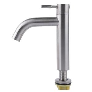 Sink Tap Basin Faucet Stainless Steel Silver Brushed Single Handle Bathroom Faucet Cold Water Deck Mounted High Quality