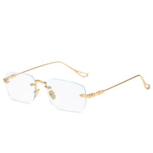 Gọng kính cận nam nữ không viền cao cấp Broobelt chất liệu hợp kim đẹp tặng kèm hộp khăn lau kính