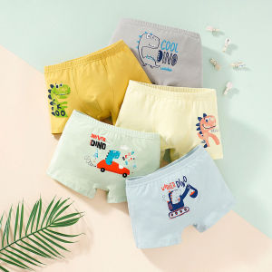 Bộ 5 Quần Lót Boxer Bằng Cotton Kháng Khuẩn Thoải Mái In Họa Tiết Hoạt Hình Cho Bé Trai 3-14 Tuổi