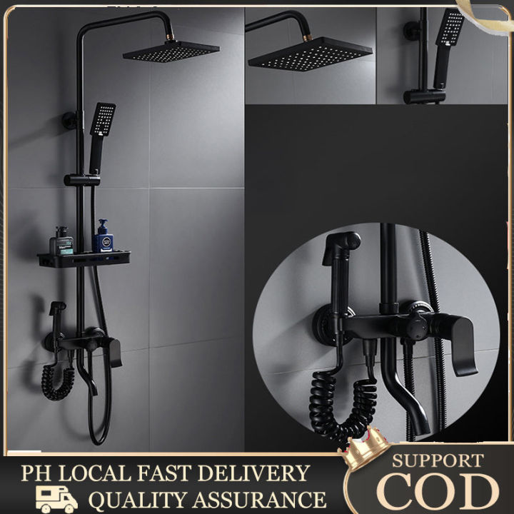 SUS304%204%20In%201%20Matte%20Black%20Shower%20Faucet%20-%20Hot%20Cold%20Water%20Rainfall%20Shower%20Set%20with%20Handheld,%20Water%20Saving%20Durable%20Anti-Rust%20Bathroom%20Fixture%20for%20Philippine%20Homes%20-%20Image%202