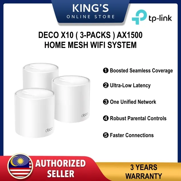 TP-Link Deco X10 WiFi 6 AX1500 Wireless Whole Hone Mesh Router ( Similar With X20 , X50 , X60 , X68 , X90 )