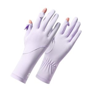 GENENIC Chống tia cực tím Găng tay chống nắng cho nữ Thoáng khí Lụa băng Găng tay lái xe mùa hè Thời trang Màn hình cảm ứng Găng tay lái xe chống nắng Nữ