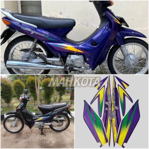 STRIPING STICKER LIS LES POLET honda supra 100 1997 1998 kuning list body standar berkualitas terbaik Mahkota Stiker