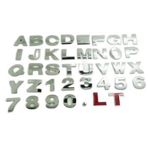CHUAN Exterior for Motorcycle Car Decals Waterproof 25mm 3D Sticker Letter Number Stickers Car Stickers Metal Alphabet Stickers