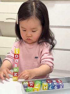 Oldlaiben Magnetic Blocks Alphabet Numbers Building Cubes DIY Puzzle Educational Toys 40Pcs Iron Box Gift