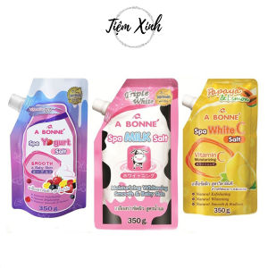 Muối Tắm Sữa Bò A Bonné Spa Milk Salt 350g Thái Lan Muối tẩy tế bào chết tinh chất Yougrt Vitamin C và Sữa Bò giúp trắng da sáng mịn