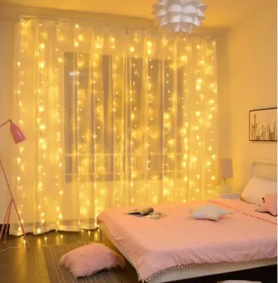 3m x 2m Curtain Fairy Lights 200 Led String Lights Plug