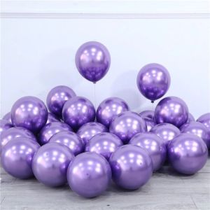 Balon Latex Chrome 12 Inch Double Metalik Isi 50 Pcs Untuk Perlengkapan Pesta Ulang Tahun