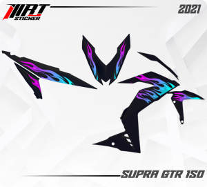 Striping GTR 150 - Stiker Transparan Supre GTR 150 Api Vol 2 (Sudah Terpotong)