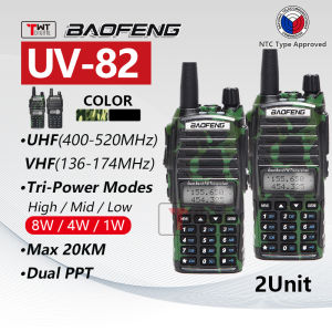 Baofeng UV82 Walkie Talkie Set Of 2 Portable 8W High Power Two Way Radio Dual Band UHF/VHF Handheld Radio UV-82 10km Long Range COD