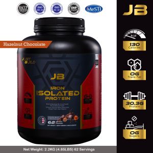 千莲养生 JB Just Build Iron Isolated Protein 2.2kg (4.85LBS) Hazelnut Chocolate  Strawberry Yogurt - 62servings