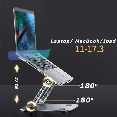 Giá Đỡ Laptop Nhôm CAO CẤP LOẠI LỚN - Tặng kèm túi đựng - Có thể xếp gọn & điều chỉnh độ cao sửa tư thế ngồi làm việc - Phụ kiện ATI