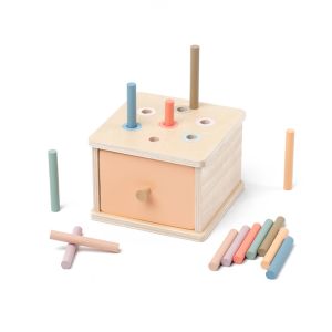 RIVVY Wooden Baby Object Permanent Box Shape Matching Color Cognition Early Education Box Learning Coin Ball Drop Montessori Wooden Toy Teaching Aid