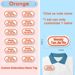 Custom Embroidery Name Tag Sticker Personalized Washable Sewing Clothes Children Stickers Fabric Babysuit Labels