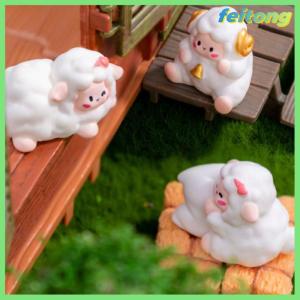 【feitong】🚕🚕【HOT SALE】 รูปปั้นแกะขนาดเล็กรูปแกะฟาร์มขนาดเล็กน่ารักภูมิทัศน์ไมโครแผงหน้าปัดรถบ้านเดสก์ท็อปเครื่องประดับ