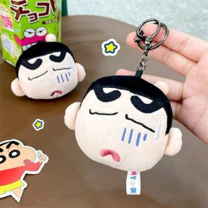 BEAUTYLADIES ญี่ปุ่น คีย์เชน Crayon Shin-chan นุ่มนวลและตลก อนิเมะ จี้ตุ๊กตาเครยอนชินจัง สร้างสรรค์ ของตกแต่งกระเป๋า ของเล่นบีบการ์ตูน ของขวัญสำหรับเด็ก