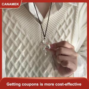 【CANAMEK】 1 2 chiếc Dây chuyền đeo áo len hình Ngựa thuộc 12 con giáp của Trung Quốc phong cách cổ điển đơn giản độc đáo dây chuyền quả bầu gắn đồng xu bằng đồng màu bạc mặt dây chuyền chú ngựa nhỏ cổ điển