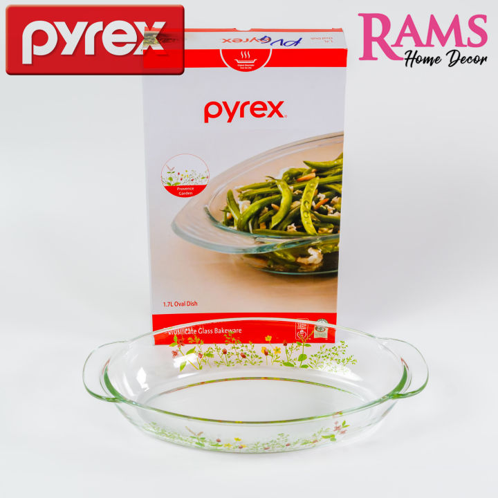Pyrex 1700ML Provence Garden Heat Resistant Tempered Glass Oval - Main Image