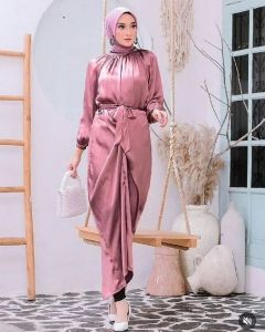ANDILLA LILIT DRESS Kondangan Korean Style Bahan Cardenza Premium Gamis Terbaru 2023 Lebaran Wanita Warna Putih Gaun Pesta Muslimah Import Baju Seragam Bridesmaid Busana Muslim Trandy Midi Dress Jumbo Ukuran S M L XL XXL LD 115CM PUSAT GROSIR FASHION COD