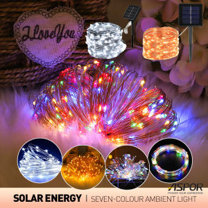 ASPOR Solar Lights Outdoor Waterproof with 8Modes Fairy String Lights for Home Christmas Party Decor