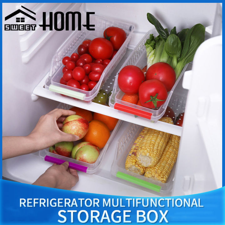 Fridge space saver storage box organizer storage freezer storage
