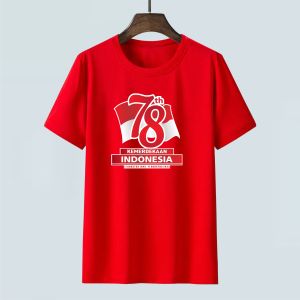 Kaos Distro Seragam Merah Putih Hari KEMERDEKAAN 17 AGUSTUS HUT RI Se INDONESIA Size A-M-L-XL-XXL Jumbo