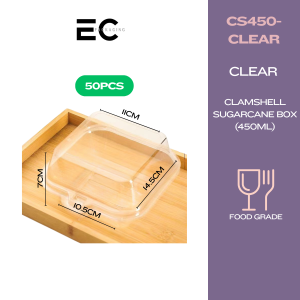 EC 50PCS CLEAR CLAMSHELL CONTAINER BENTO CAKE TAKE OUT TRAY FOOD STORAGE