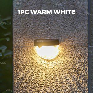 OSQ Solar Powered Semicircle Wall Fence Deck Night Lamp For Outdoor Decoration