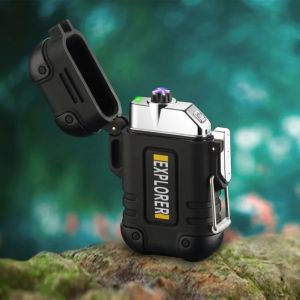 Dual Arc Plasma Electric Rechargeable Flameless Lighter Waterproof Windproof