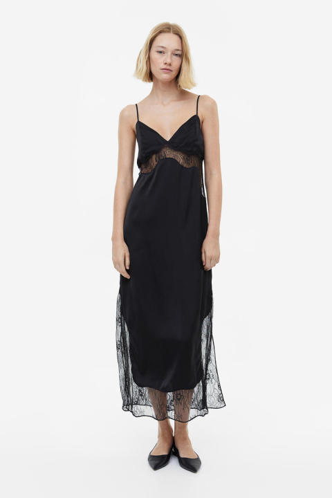 H&M Lace-detail satin slip dress Lazada PH
